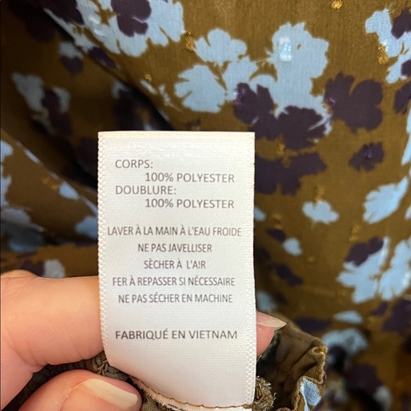ASTR Brown/Olive and Blue Floral Blouse - Picture 11 of 11